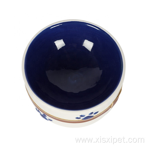 Custom Logo Ceramic Pet Dog Feeding Bowl